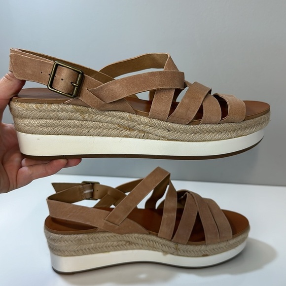 Lucky Brand Jokepa Brown Platform Wedge Espadrille Sandals Size 10 - Picture 13 of 16